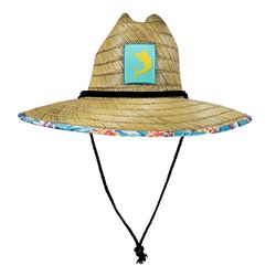 Reel Legends Womens Tropical Print Straw Lifeguard Hat