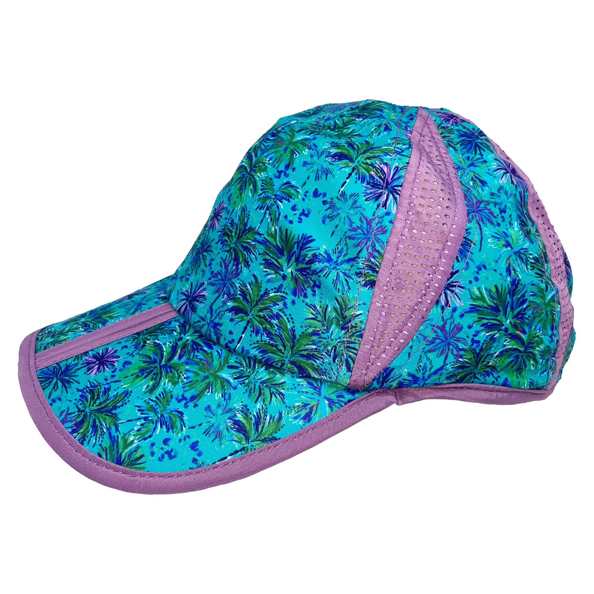Womens Tropical Palms Foldable Vented Hat