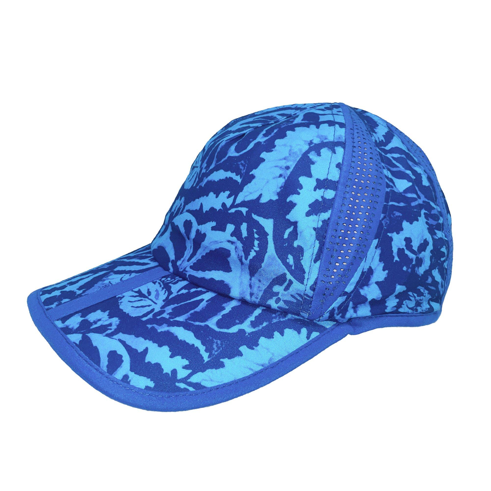 Reel Legends Womens Abstract Aqua Flora Foldable Vented Hat
