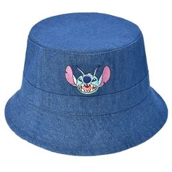 Disney Womens Stitch Solid Bucket Sun Hat
