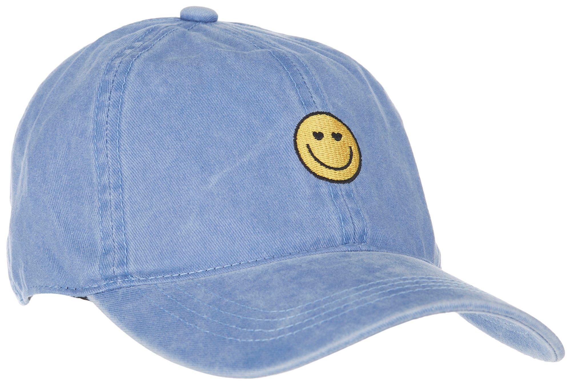 Womens Embroidered Smiley Baseball Hat