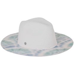 Vince Camuto Womens Woven Paper Printed Brim Fedora