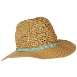 Vince Camuto Womens Woven Braid Bead Hatband Sun Hat
