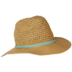 Womens Woven Braid Bead Hatband Sun Hat