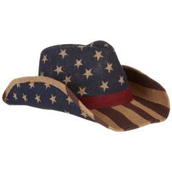 Womens Patriotic Stars Stripes Cowboy Hat