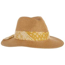 Womens Paper Straw Braided Panama Hat