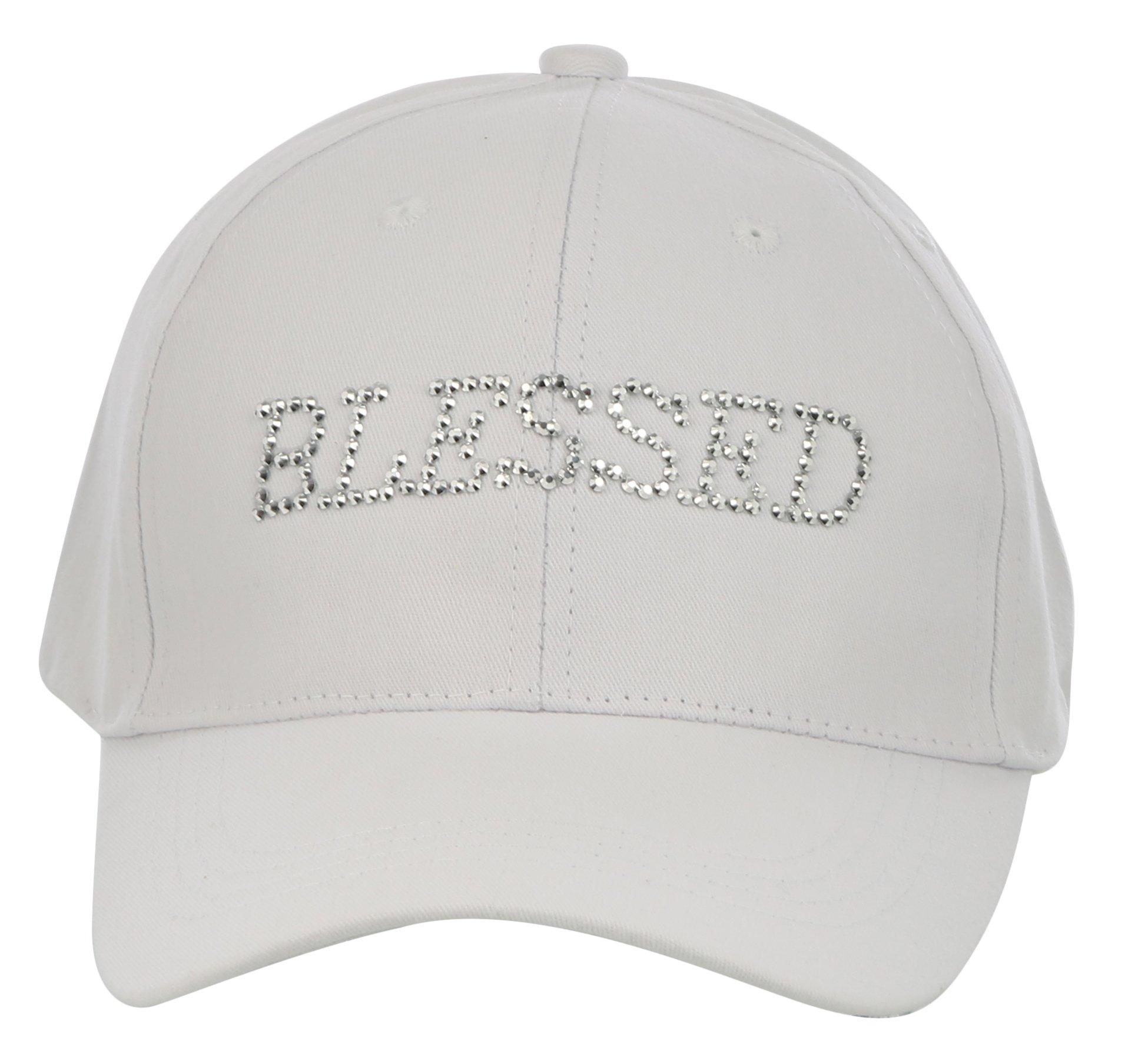 Madd Hatter Womens Jeweled Blessed Solid Baseball Hat