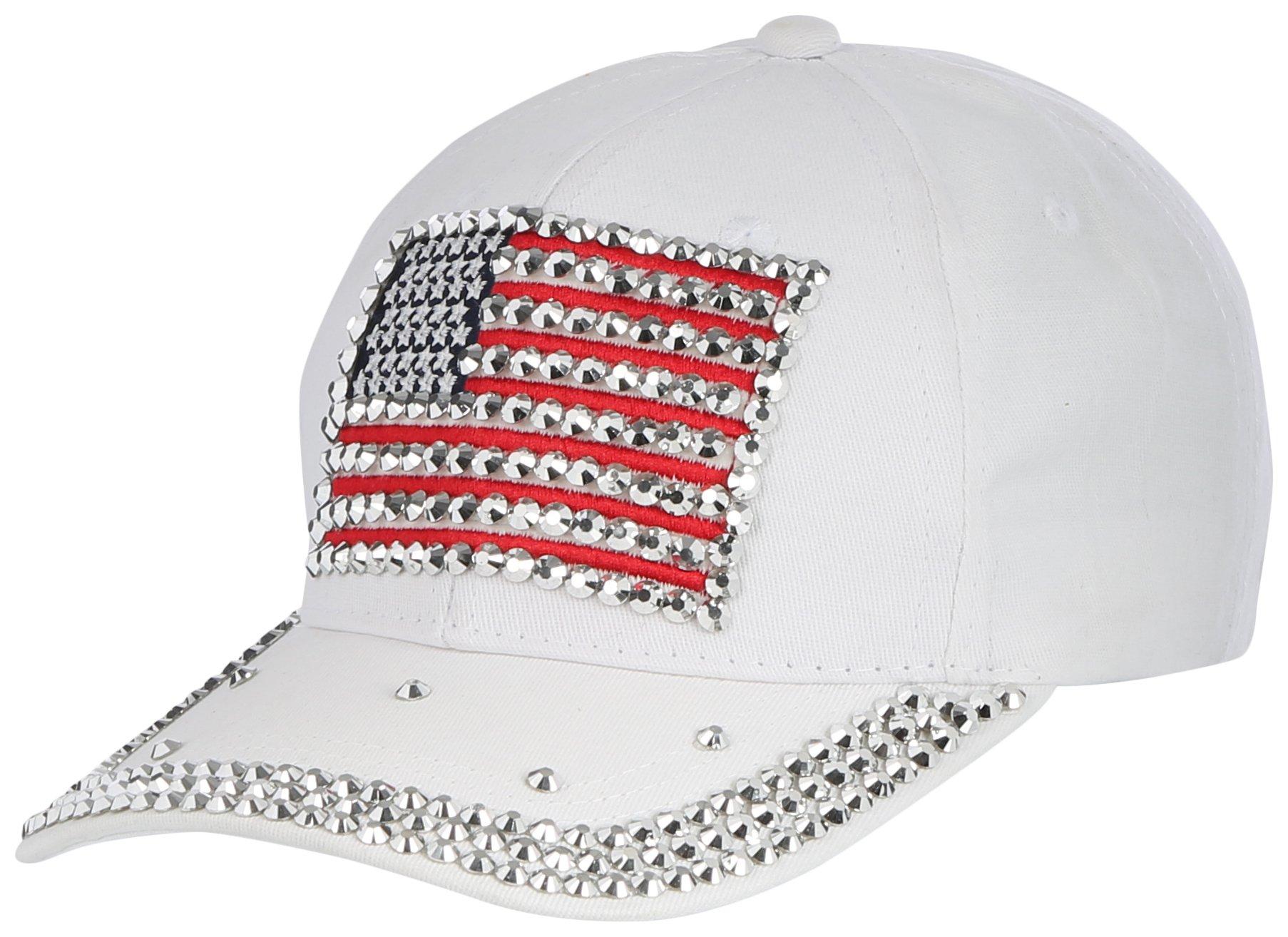 Madd Hatter Womens Americana Bling Baseball Hat