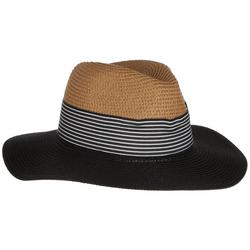 Womens Paper Braid Stripe Hatband UPF 50+ Sun Hat
