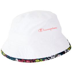 Womens Solid Color Print Trim Bucket Hat