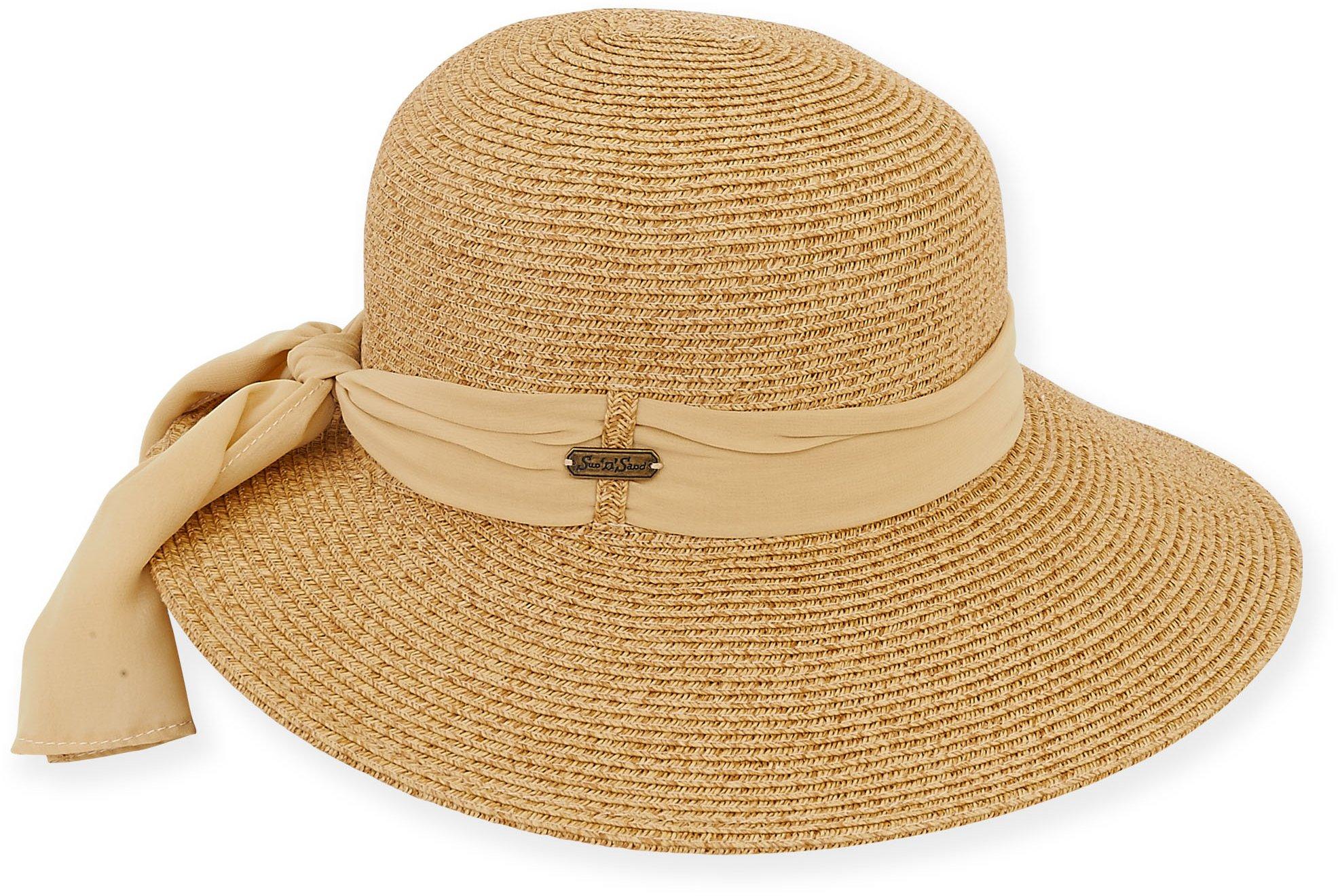 Womens Scarf Brim Sun Hat