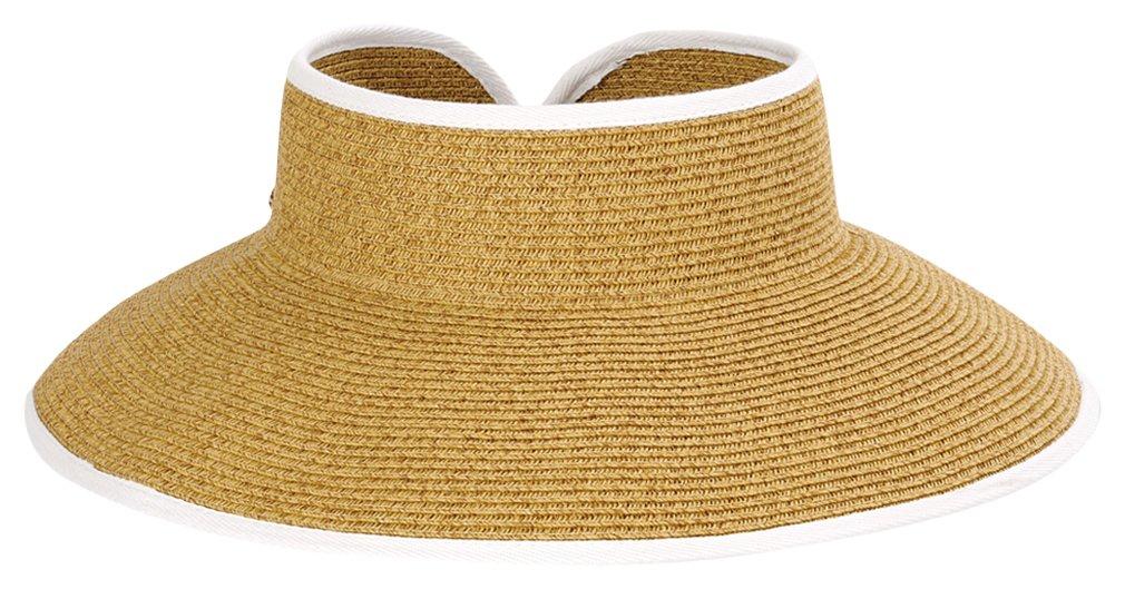 Womens Cotton Trim Band Open Top Sun Hat