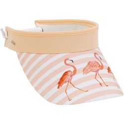 Sun N' Sand Womens Flamingo Stripe Coil Back Visor