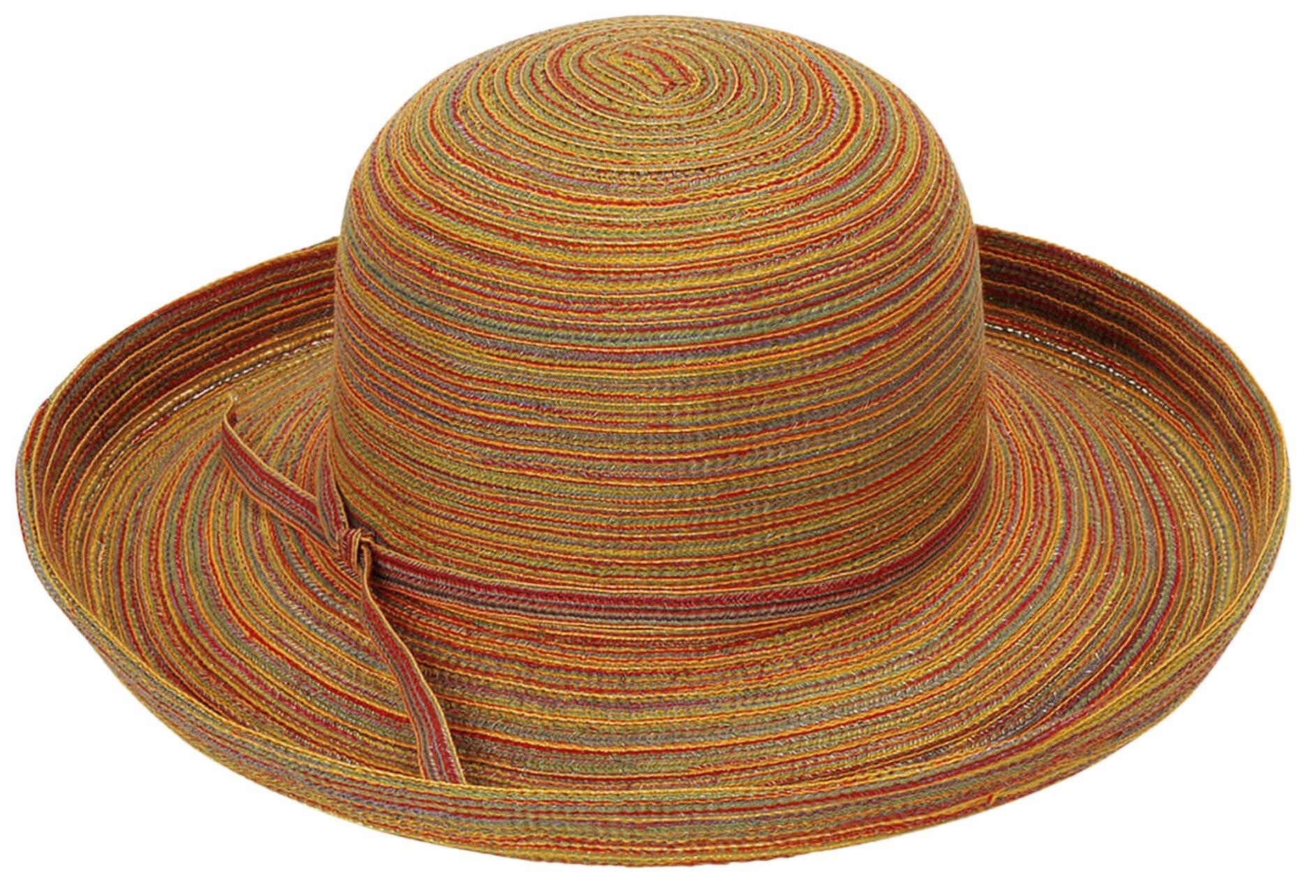 Sun N' Sand Womens Ombre Stripe Poly Braid Sun Hat