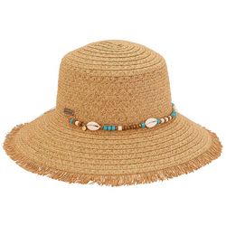 Sun N' Sand Womens Shell Paper Braid Bucket Sun Hat