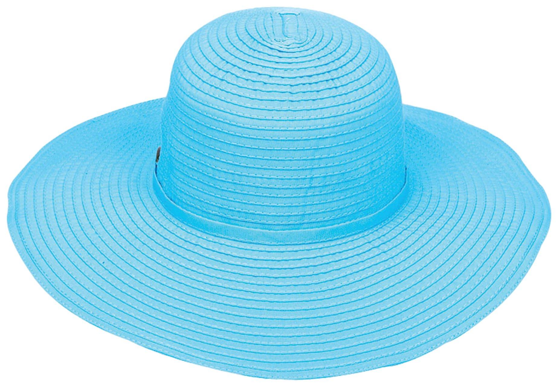 Womens UPF 50+ Solid Poly Ribbon Sun Hat