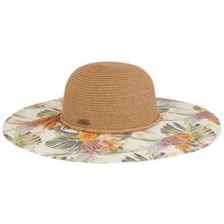 Womens UPF 50 Floral Paper Braid Sun Hat