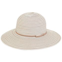 Sun N' Sand Womens Stripe Ribbon Hatband Sun Hat
