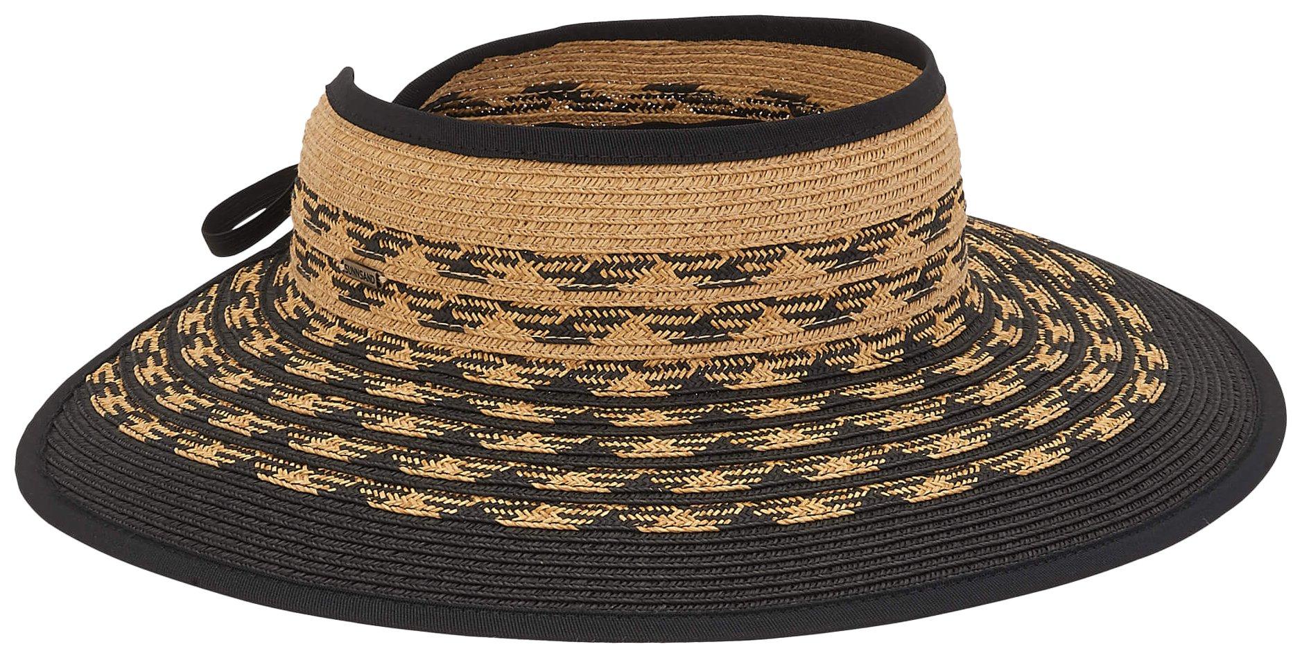 Sun N' Sand Womens Straw Rollup Open Sun Hat Visor