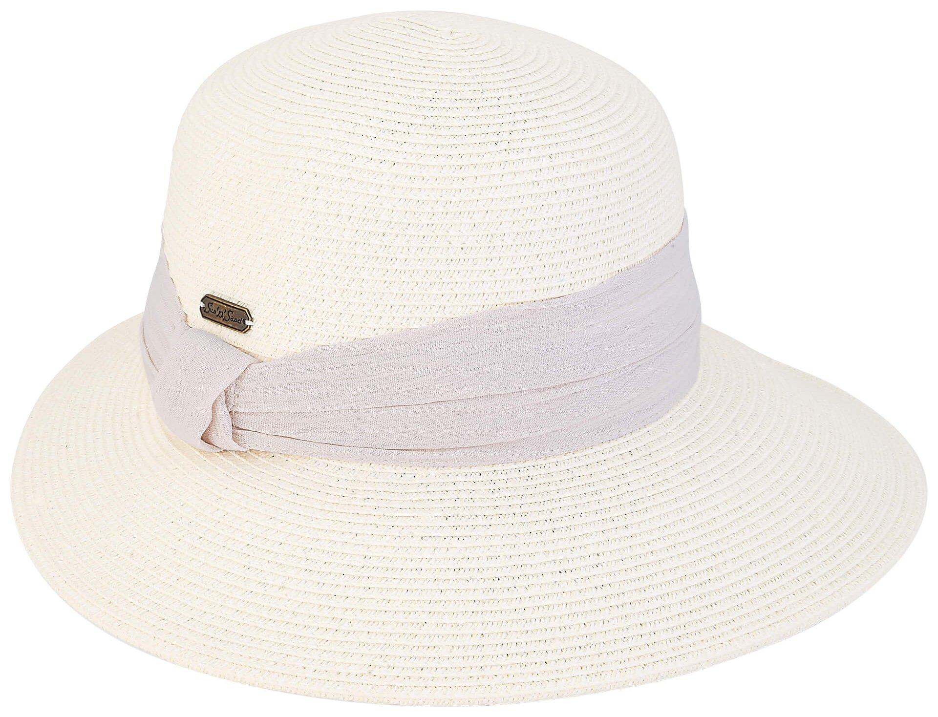 Sun N' Sand Womens Amira Paper Braid Tapered Brim Sun Hat