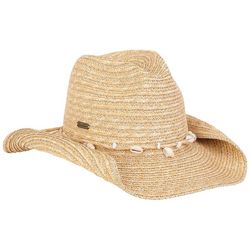 Sun N' Sand Womens Shell Band Wheat Straw Western Hat