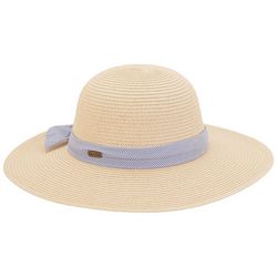 Sun N' Sand Womens Ribbon Hatband Paper Braid Round Sun Hat