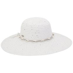 Womens Cowrie Shell Straw Floppy Sun Hat