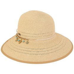 Sun N' Sand Womens Amy Sealife Charm Braid Backless Sun Hat