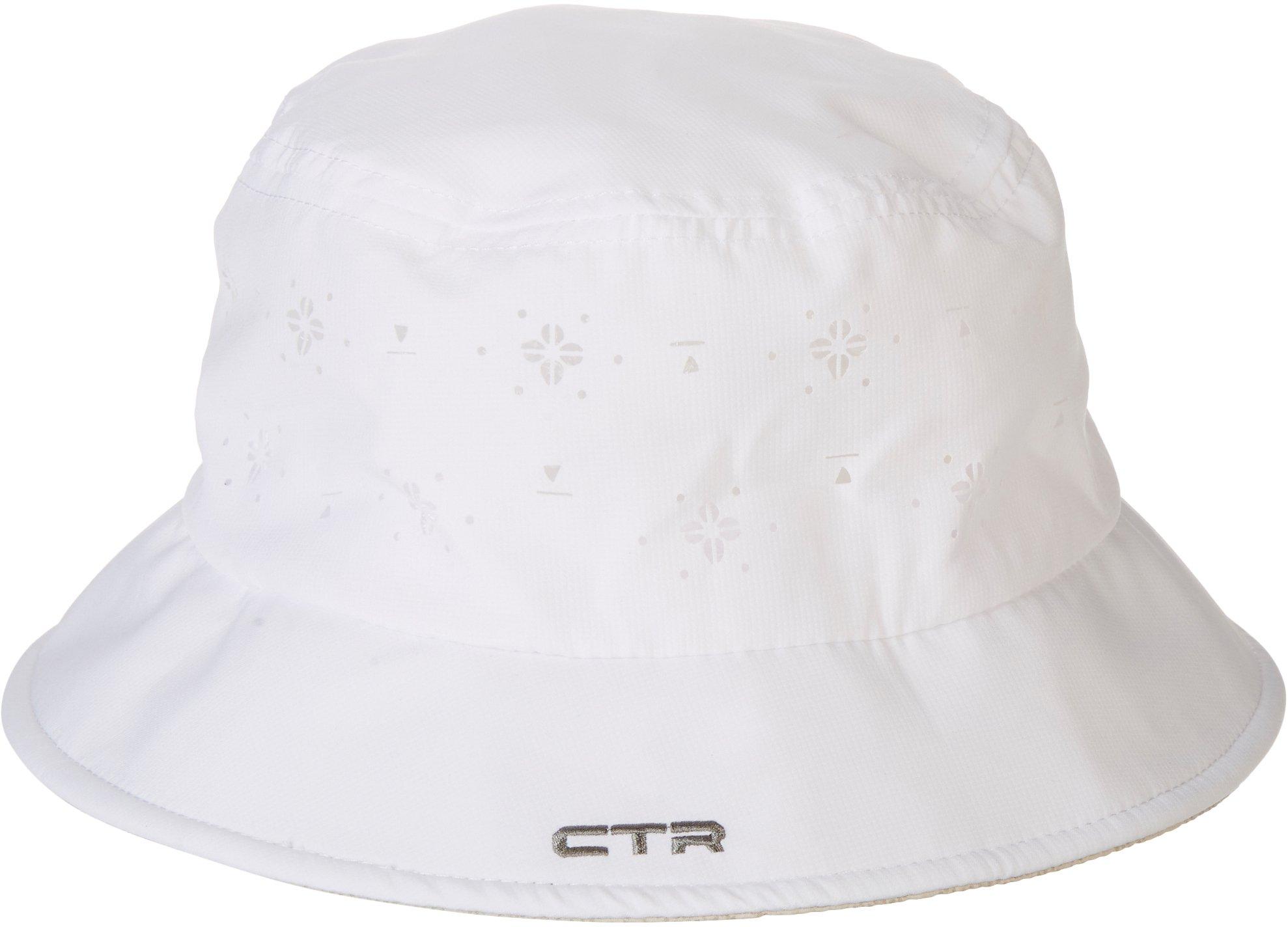 CTR Womens White Laser Cut Summer Bucket Hat