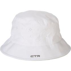 Womens White Laser Cut Summer Bucket Hat