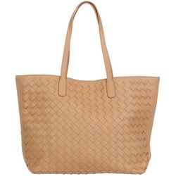 Urban Expressions Vegan Leather Woven Double Handle Tote Bag