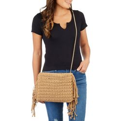 Moda Luxe Frankie Woven Cotton Fringe Clutch Handbag