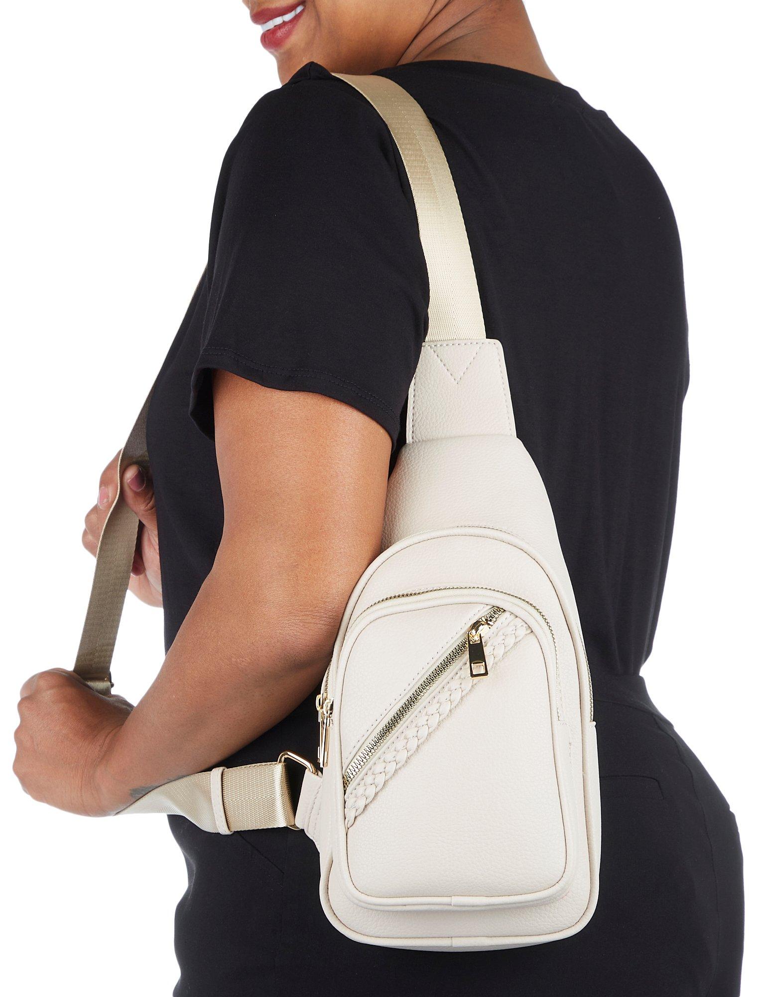 Maya Solid Pebbled Vegan Leather Sling Bag