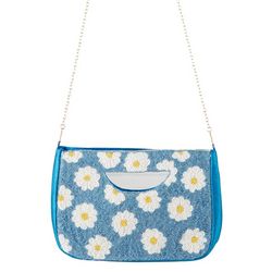 Lulu Beaded Daisy Mini Clutch Crossbody Handbag