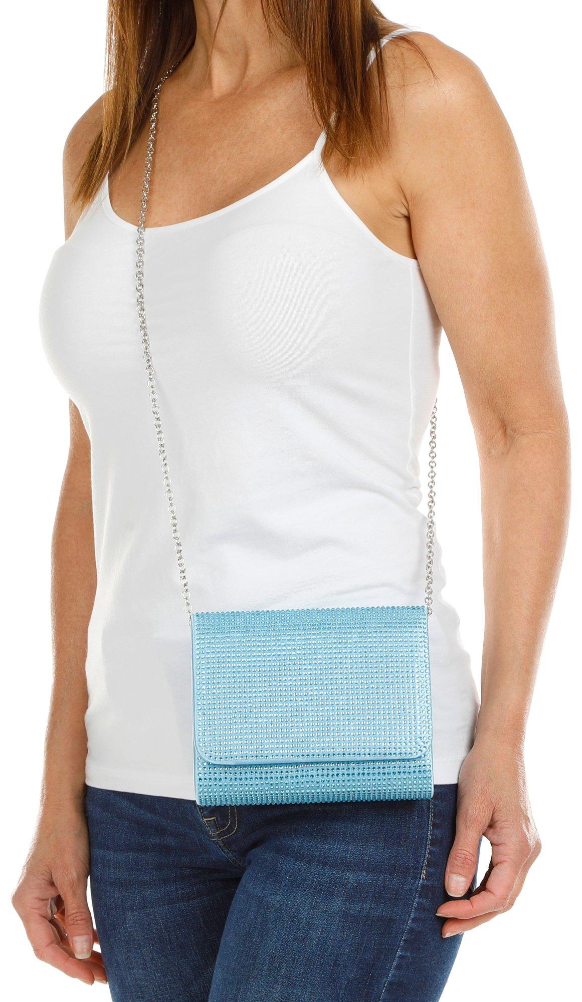 D'Margeaux Arielle Bling Flap Clutch Crossbody Bag