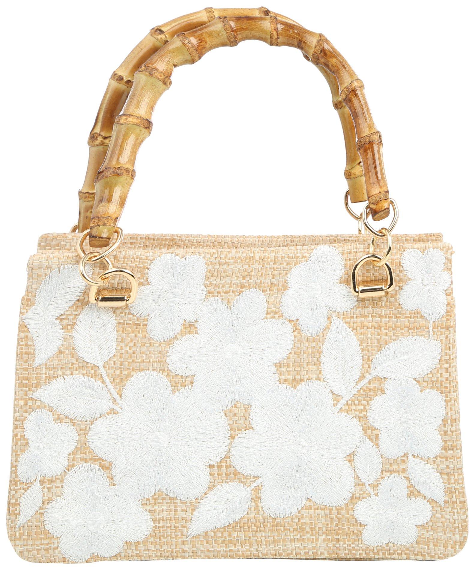 D'Margeaux Floral Bamboo Handle Crossbody Mini Bag