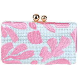 D'Margeaux Embroidery Print Woven Crossbody Clutch