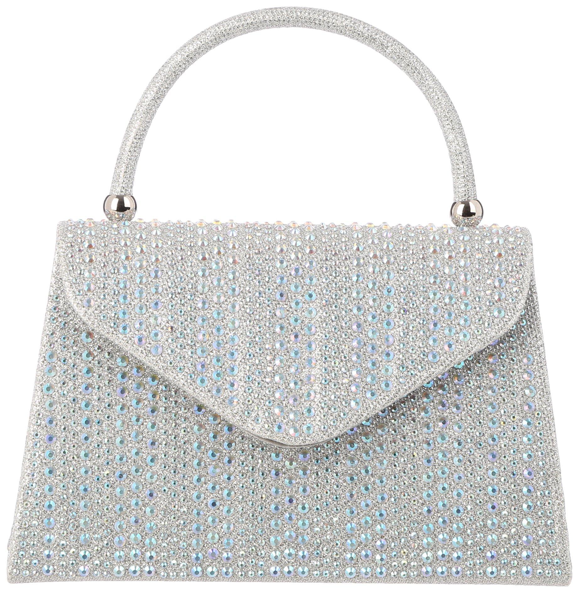 D'Margeaux Jeweled Flap Satchel Handbag