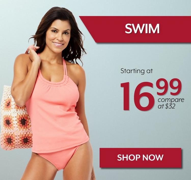 Swimwear starting at $16.99, Shop Now!