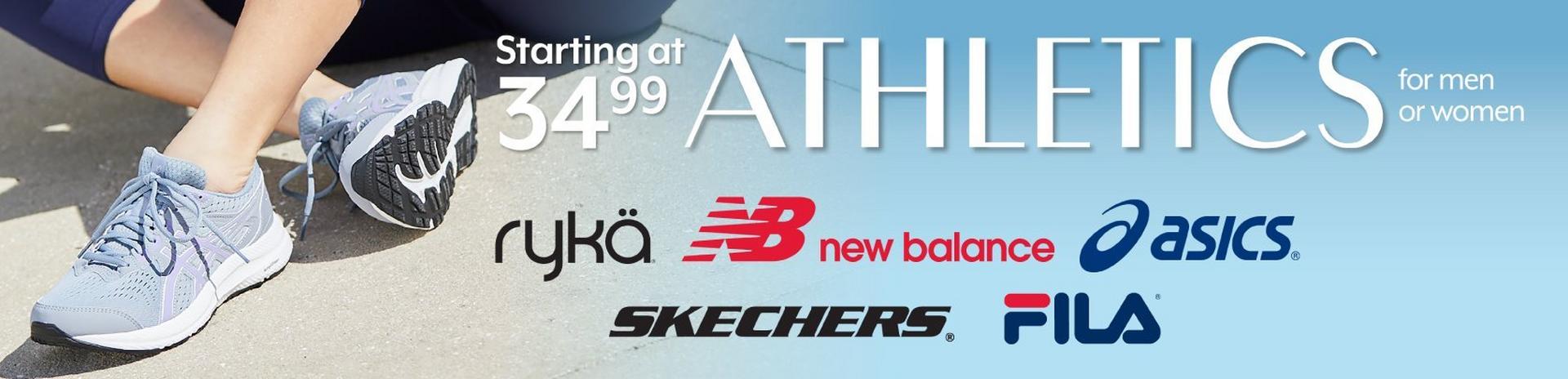STARTING AT 34.99 Athletics shoes for men & women