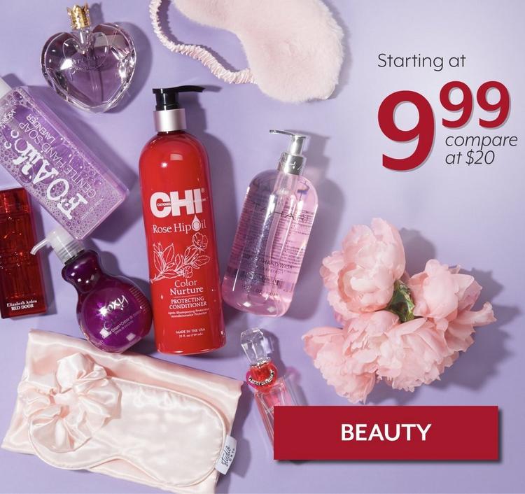 Beauty, starting at $9.99, compare at $20