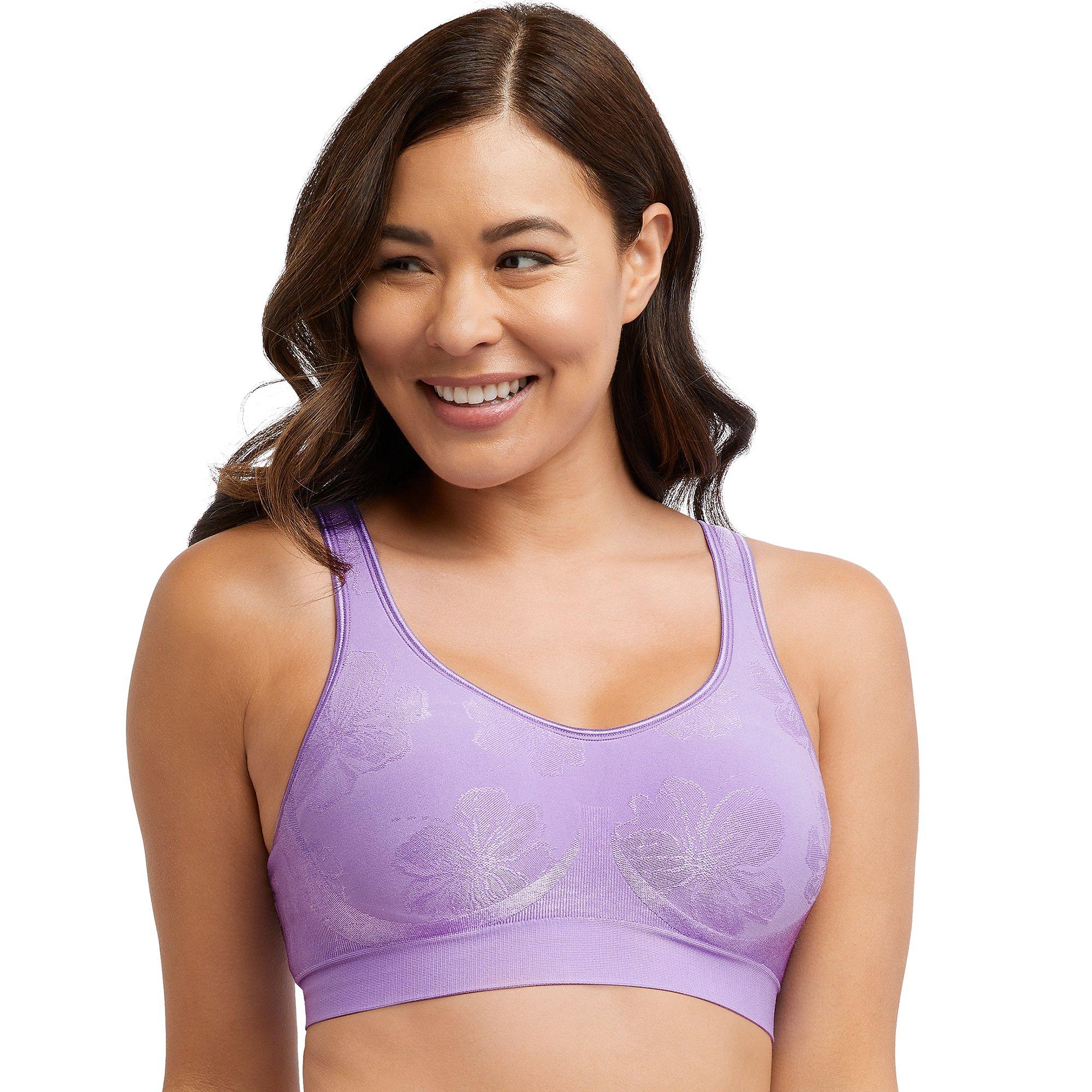 Bali Women's Comfort Revolution Ultimate Wire-Free Support T-Shirt Bra -  DF3462 2XL Tinted Lavender