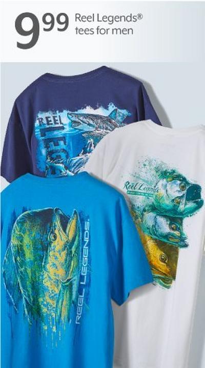 9.99 Reel Legends® Graphic and solid tees for men