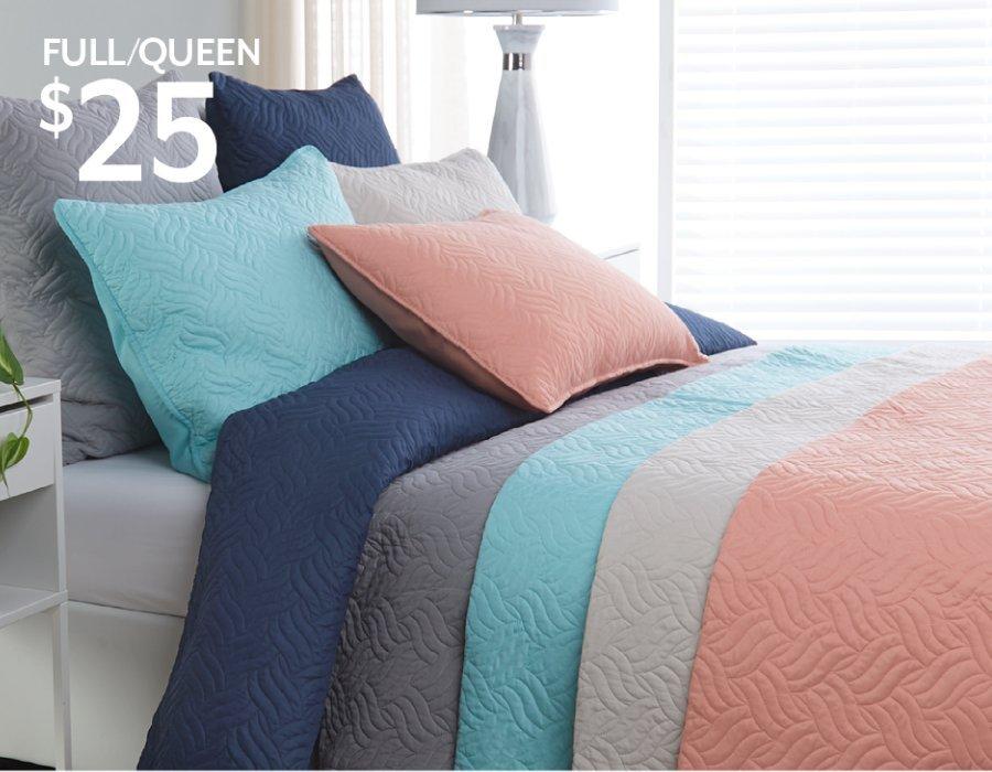 $25 Full/Queen Coastal Home solid quilts