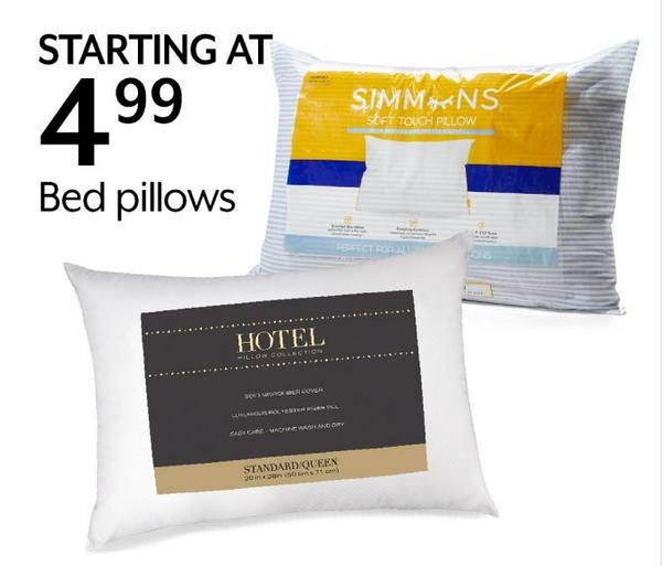 STARTING AT $4.99 Bed pillows 