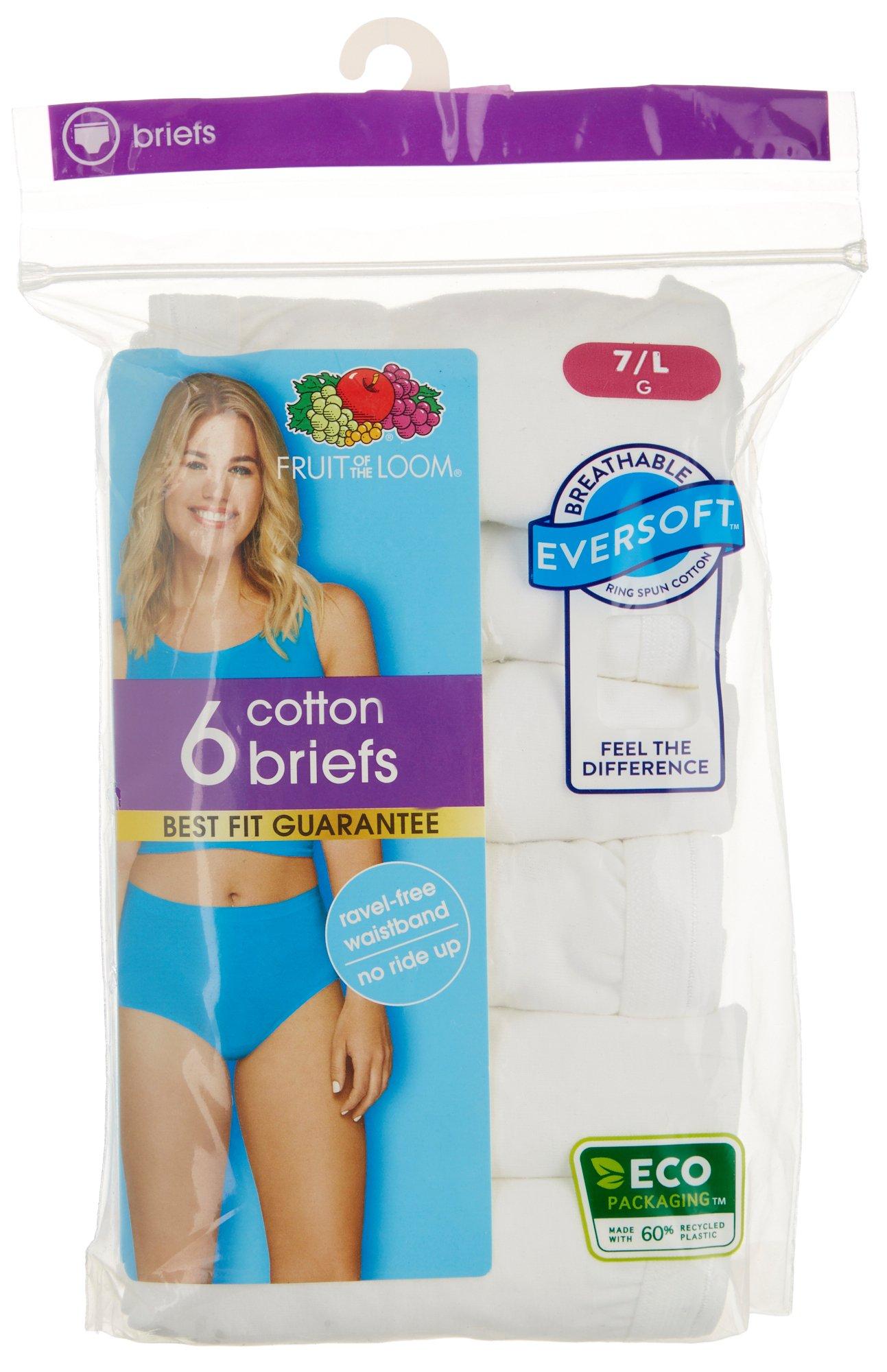 Womens 6 Pk. Solid Cotton Briefs