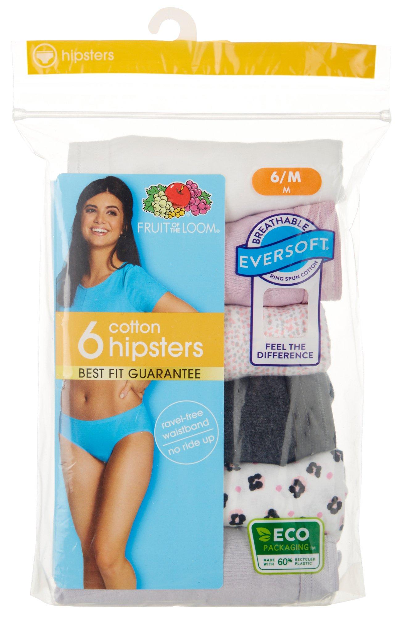 Fruit of the Loom Women's Underwear 6-Pack Microfiber Panties