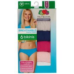 Womens 6 Pk. Micro Mesh Bikini Briefs