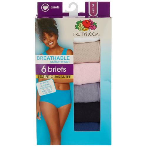 Fruit of the Loom Womens 6 Pk. Micro Mesh Low-Rise Briefs