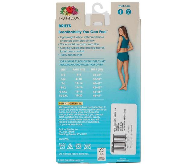 Fruit of the Loom Women's 6pk Breathable Micro-Mesh Hi-Cut Underwear -  Colors May Vary 9 - Yahoo Shopping